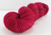 Hand dyed sock weight yarn.  Hot date is vibrant magenta.